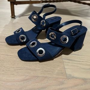 14th & union navy suede block heels with silver detail. Never worn. Size 8.5